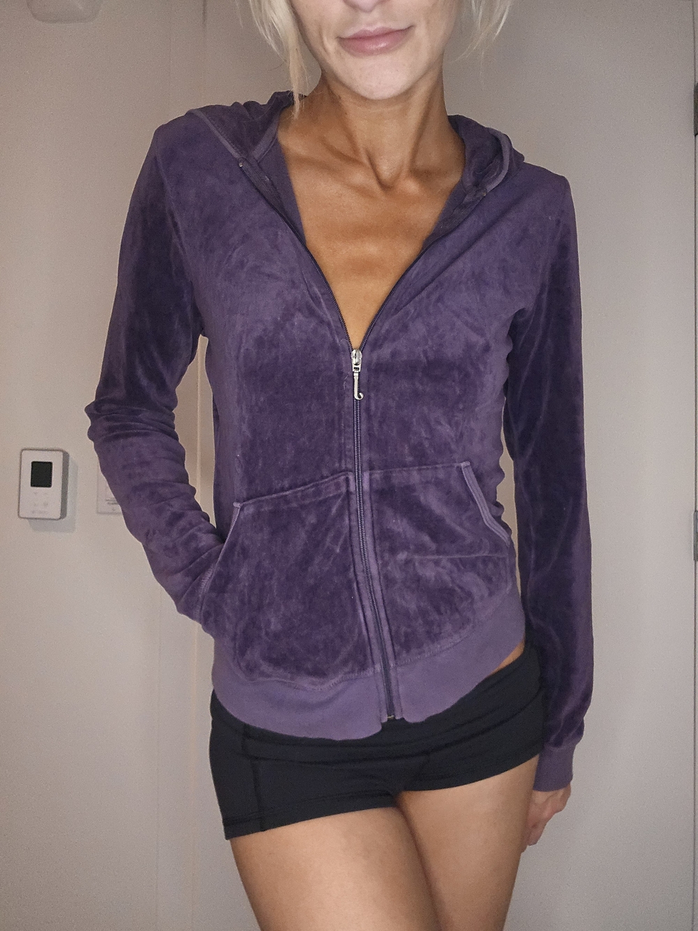 Y2K Juicy Couture Purple Velour Zip Hoodie